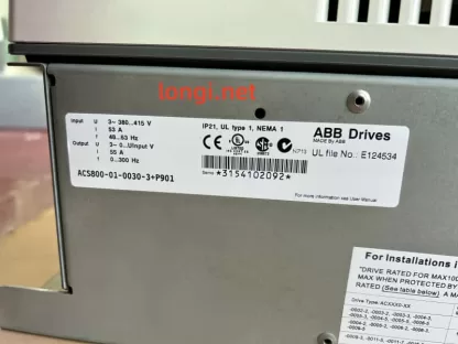 ABB800 series VFD ACS800-01-0030-3+P Original Dismantled Used Parts
