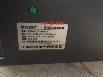 SHZK ZK880N-5.5KW-3 Used Frequency Inverter 3PH 380V 5.5KW Disassembled, Fully Functional - Image 4