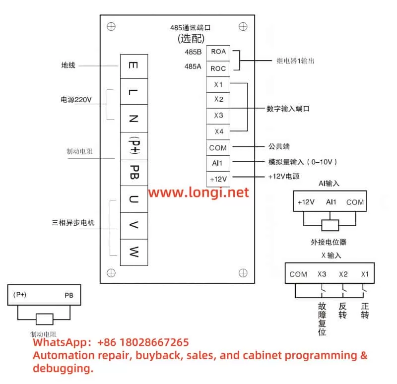 Standard Wiring Diagram for Yuxin L-series Frequency Inverter