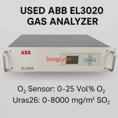 ABB EL3020 Gas Analyzer – Used Unit for O₂ / SO₂ Measurement with Uras26 Sensor & LCD Display
