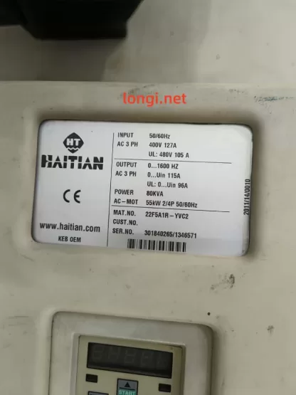 Used KEB COMBIVERT F5 Inverter 22F5A1R-YVC2, 80kVA, 3-phase, 55kW motor drive, original dismantled - Image 4