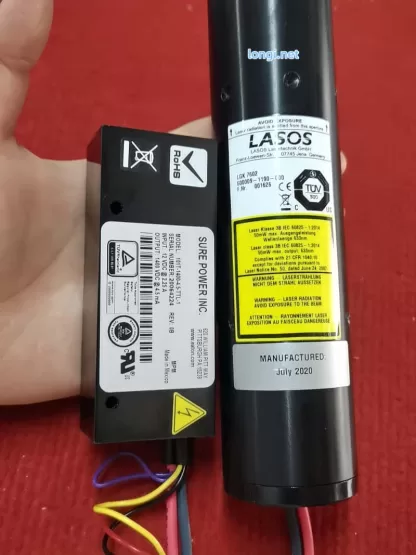 LASOS LGK 7602 He-Ne Laser Tube with Sure Power High Voltage Power Supply 50mW 632.8nm – Used Tested Good - Image 2