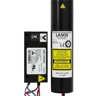 LASOS LGK 7602 He-Ne Laser Tube with Sure Power High Voltage Power Supply 50mW 632.8nm – Used Tested Good