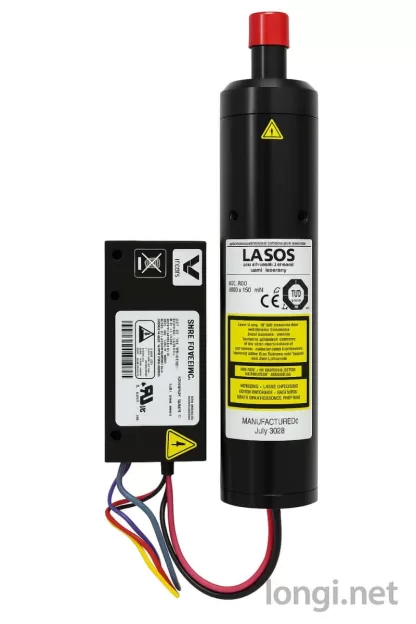 LASOS LGK 7602 He-Ne Laser Tube with Sure Power High Voltage Power Supply 50mW 632.8nm – Used Tested Good