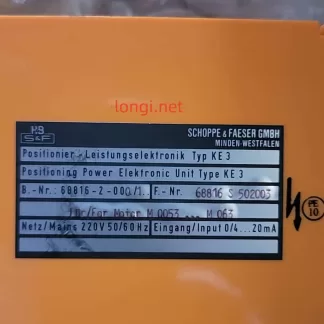 SCHOPPE & FAESER KE3 Positioning Power Electronic Unit 68816-2-000/1 (0–20mA, 220V)
