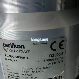 Oerlikon Leybold Vacuum Turbostream D2500G 877011 Turbomolecular Pump for CO₂ Laser Cutting Machine
