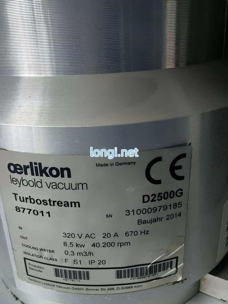 Oerlikon Leybold Vacuum Turbostream D2500G 877011 Turbomolecular Pump for CO₂ Laser Cutting Machine