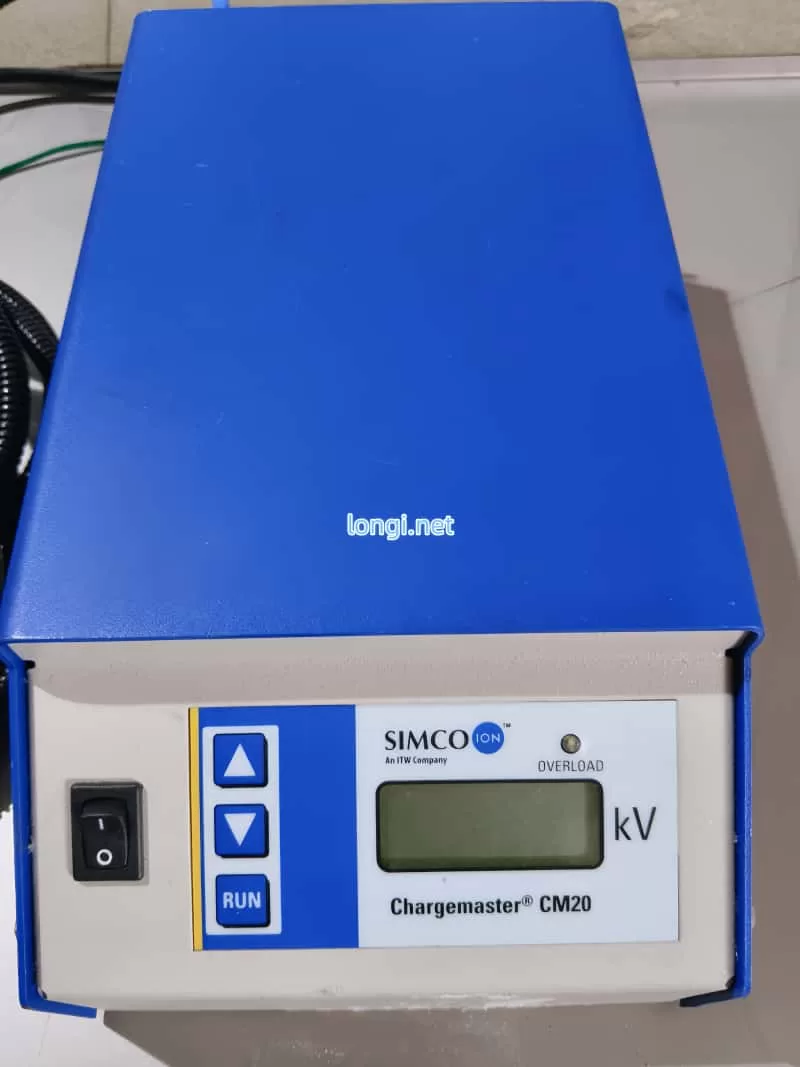 SIMCO-ION Chargemaster CM20 high voltage power supply front view with cables