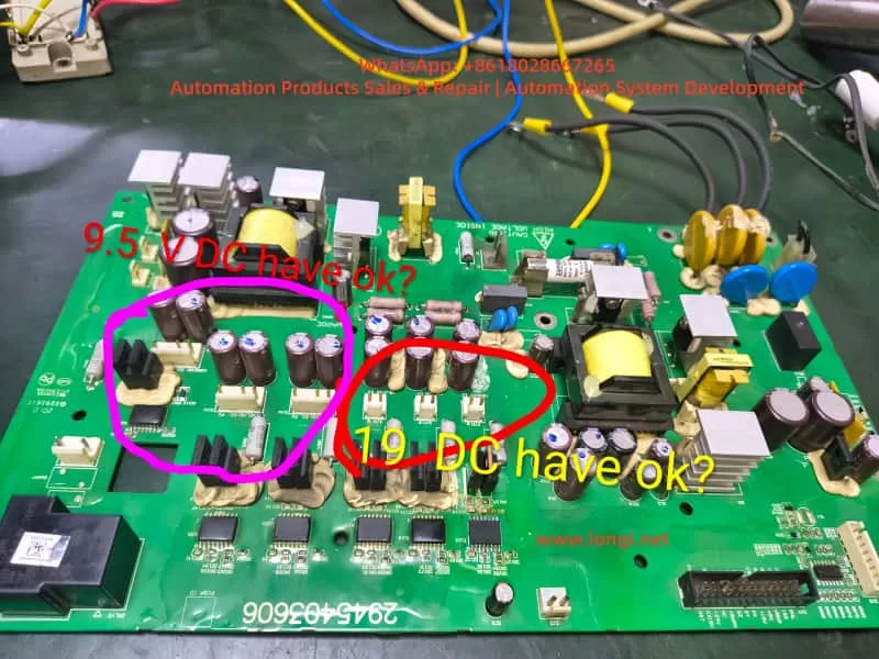 Voltage values of the PowerFlex 400 drive board