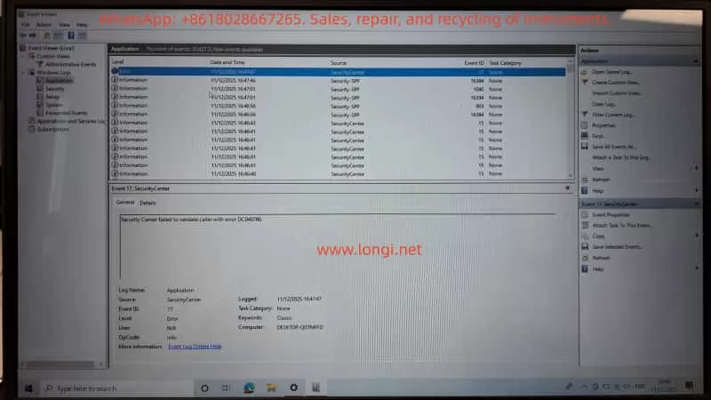 [Security Center failed to validate caller with error DC040780.