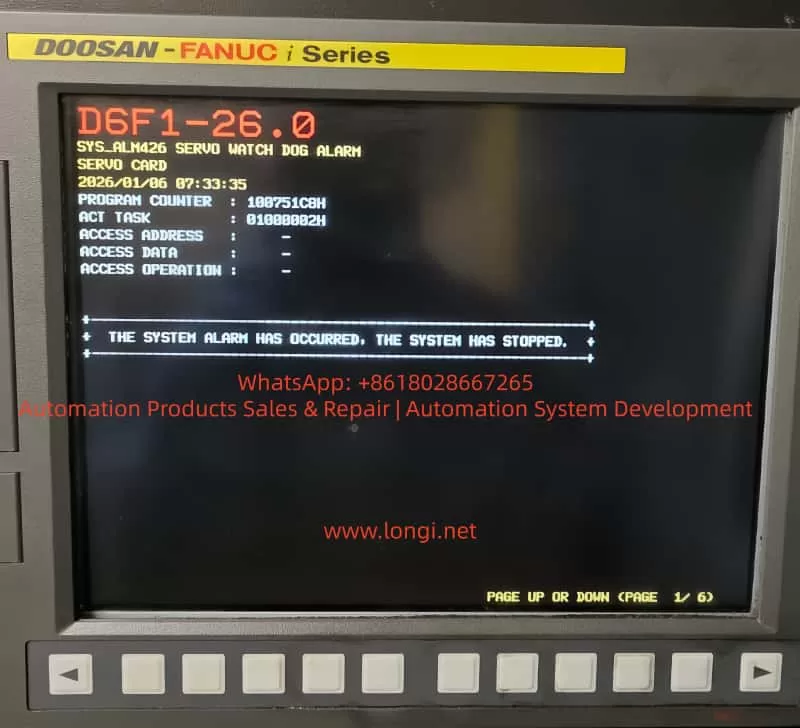 sys_alm426 servo watch dog alarm
servo card