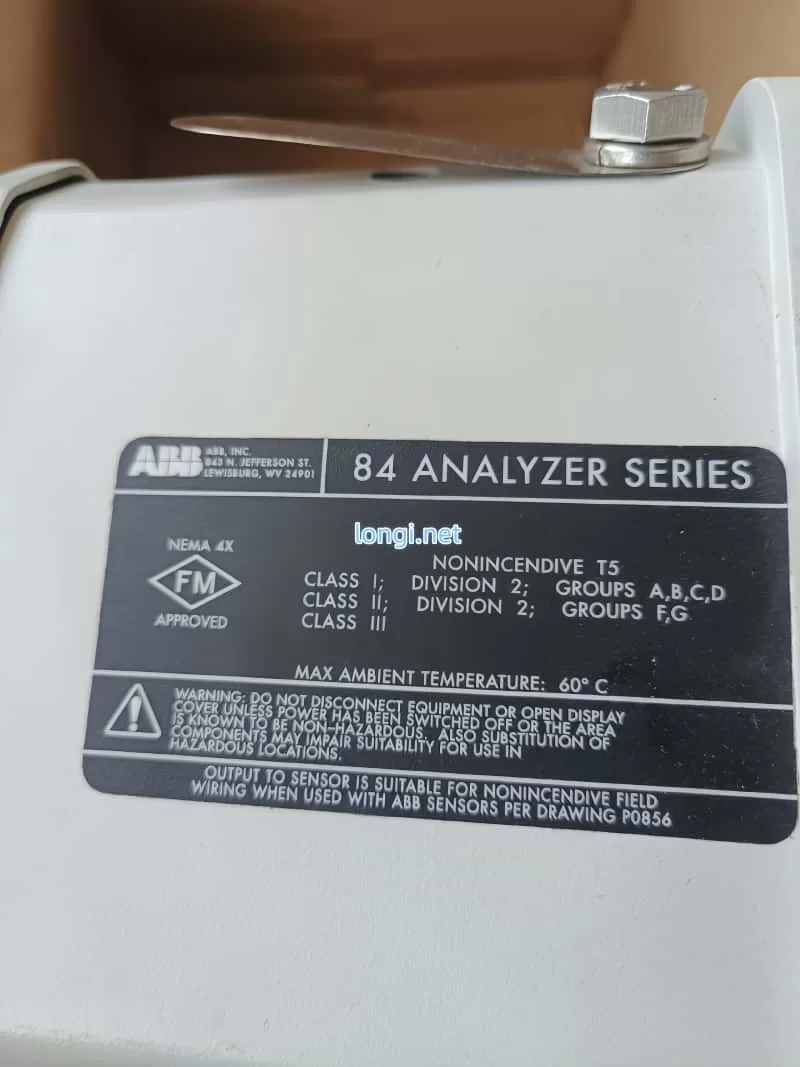 ABB TB84 pH analyzer internal terminal connections