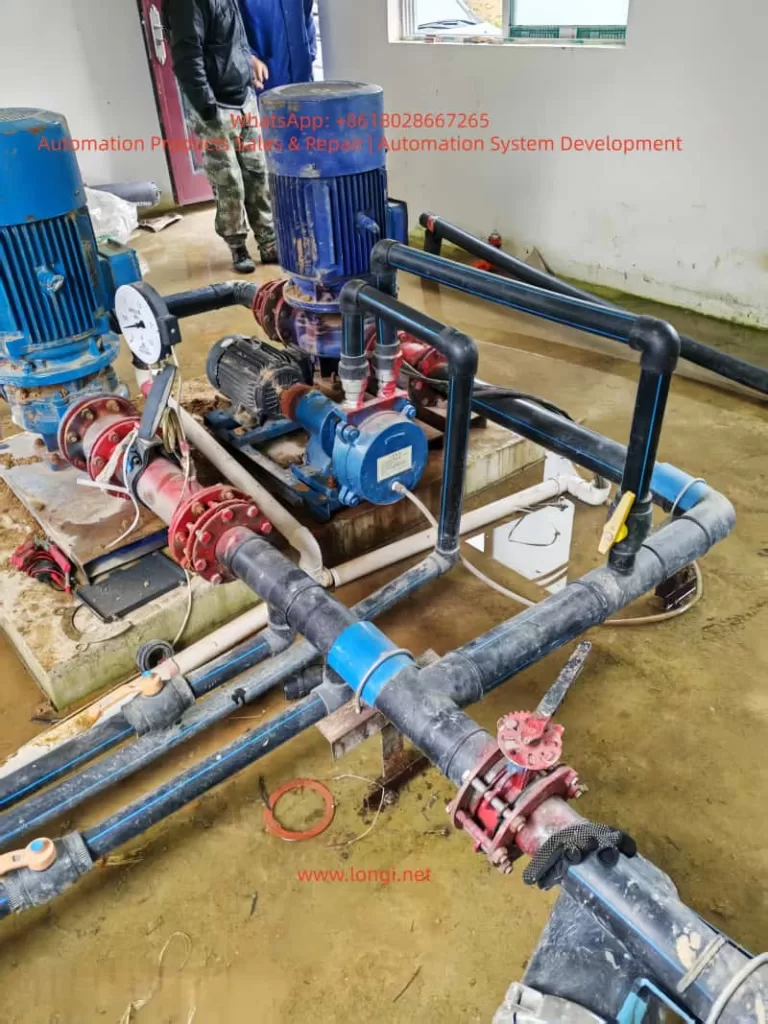On-site control of water pump for constant pressure water supply by frequency converter
