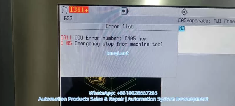 I331 CCU Error number:C4A5 hex