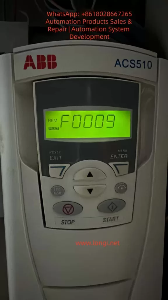 F0009 Fault of the ACS510 VFD