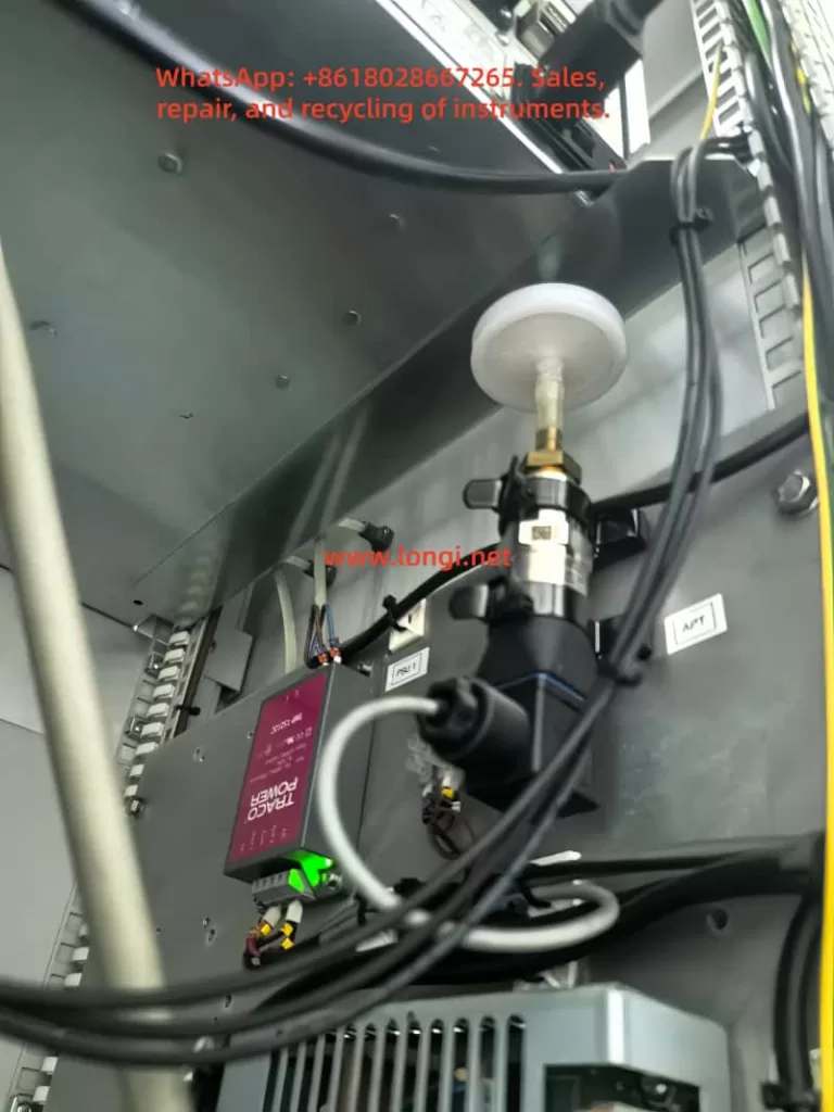 Inline gas filter and pneumatic valve assembly inside an SBI gas analyzer cabinet for sample gas conditioning