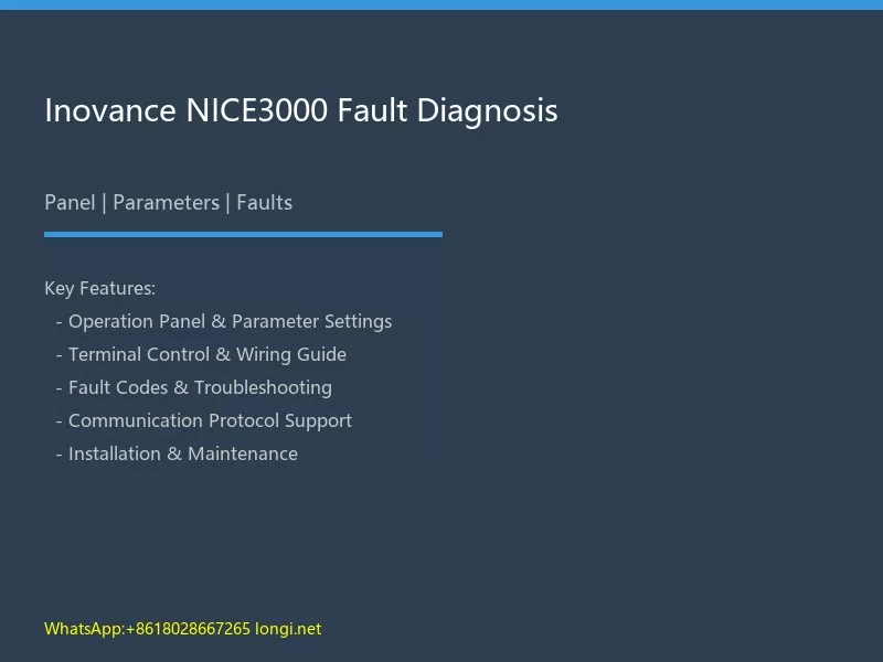 Inovance NICE3000 Fault Diagnosis
